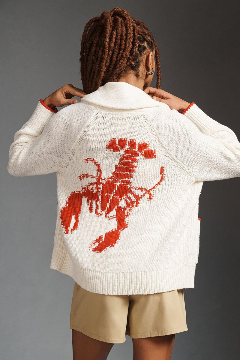 Graphic Back Sweater Cardigan