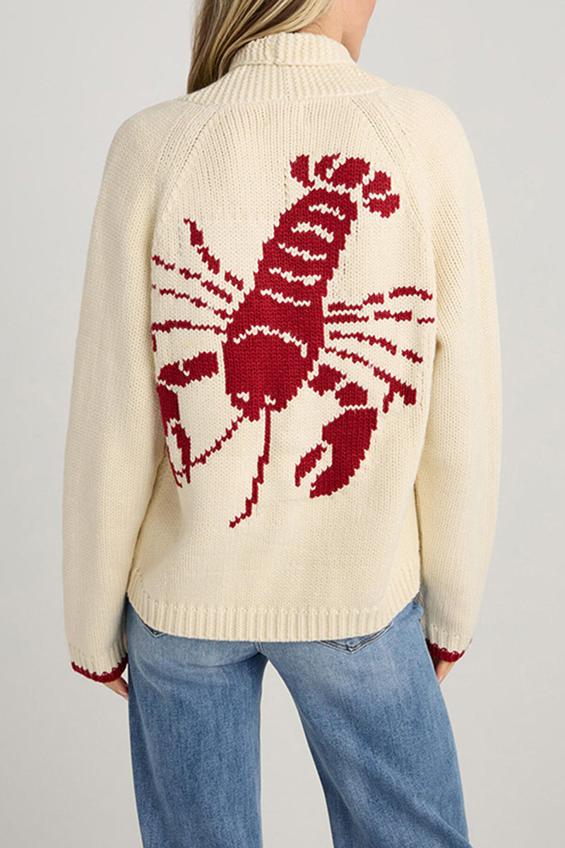 Lobster Back Graphic Knit Cardigan