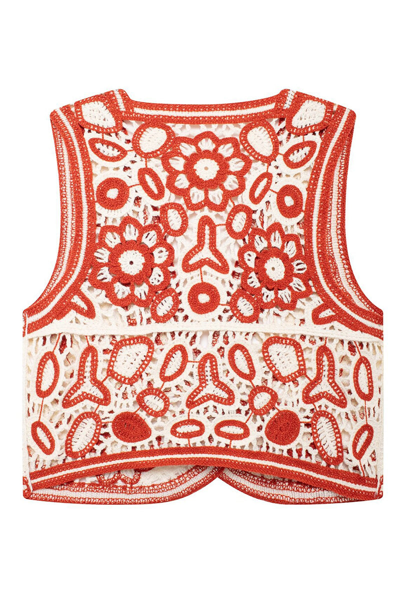 Floral Crochet Vest