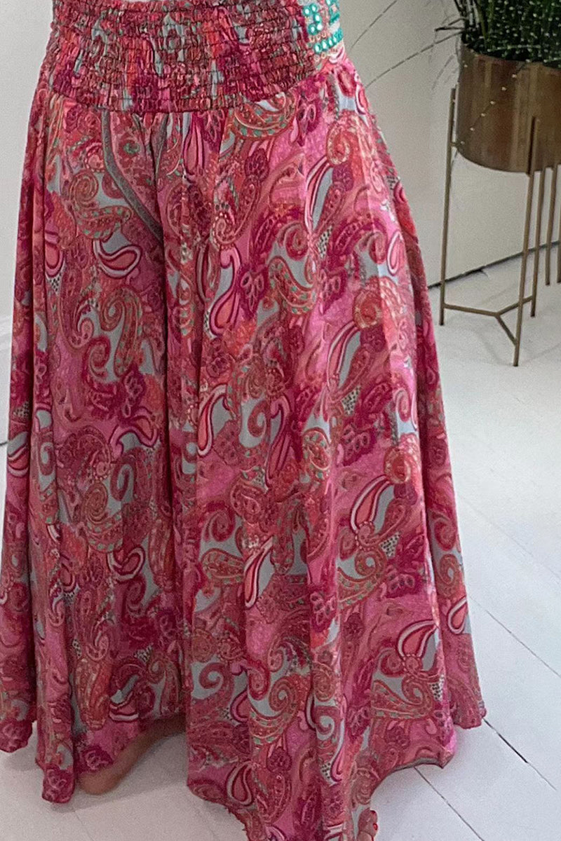 Boho Paisley Wide-Leg Pants