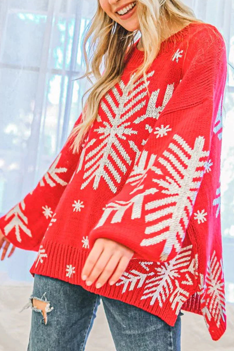 Christmas Snowflake Print Sweater