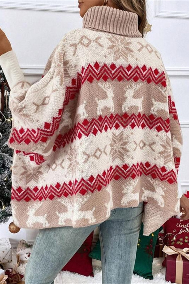 Festive Reindeer Batwing Sleeve Sweater