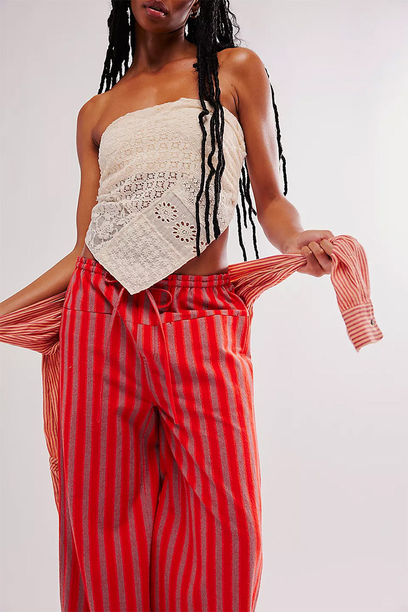 Vibrant Striped Wide-Leg Pants