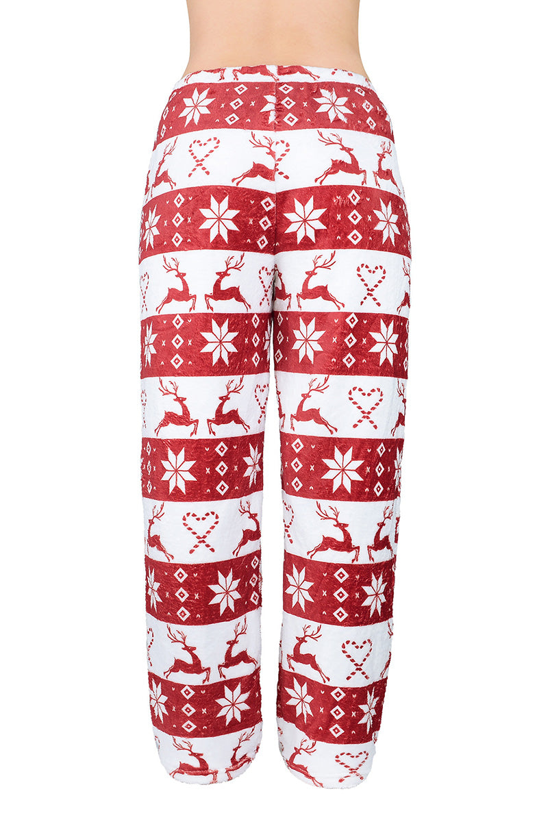 Drawstring Pattern Print Lounge Pants