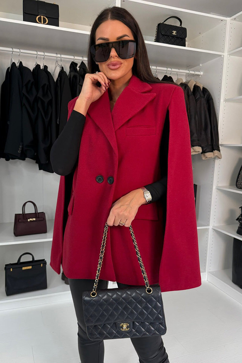 Bold Shoulder Cape Blazer