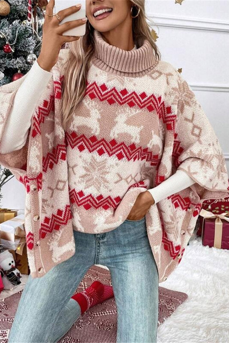 Festive Reindeer Batwing Sleeve Sweater