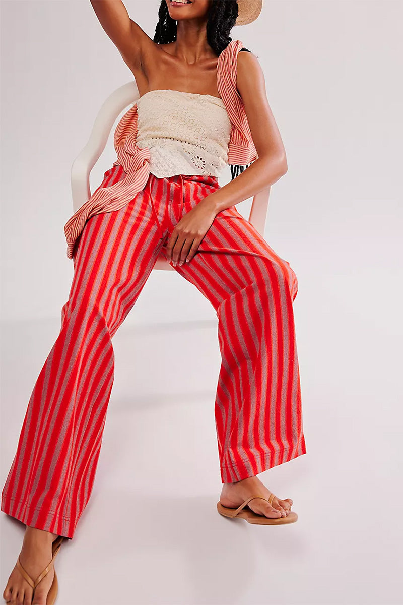 Vibrant Striped Wide-Leg Pants