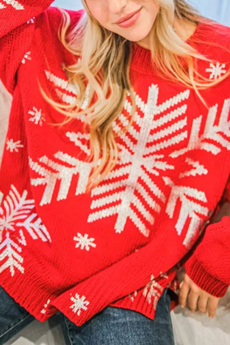 Christmas Snowflake Print Sweater