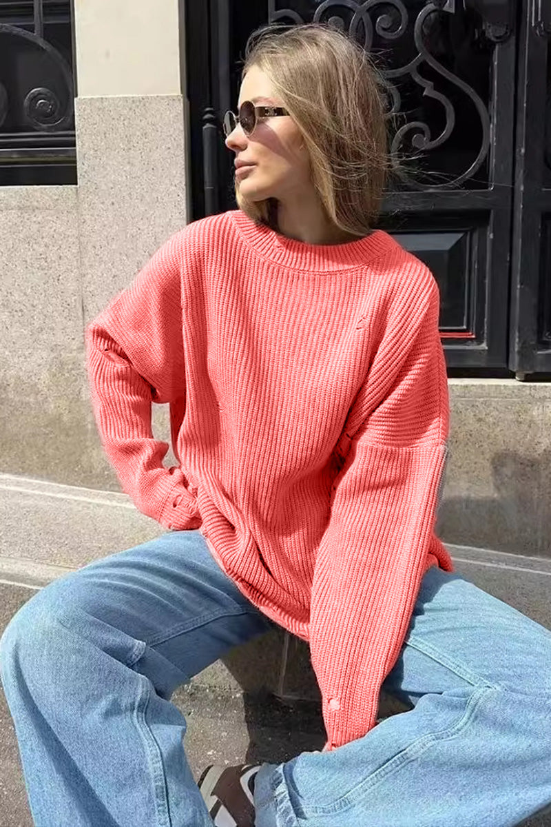 Distressed Oversized Knit Sweater