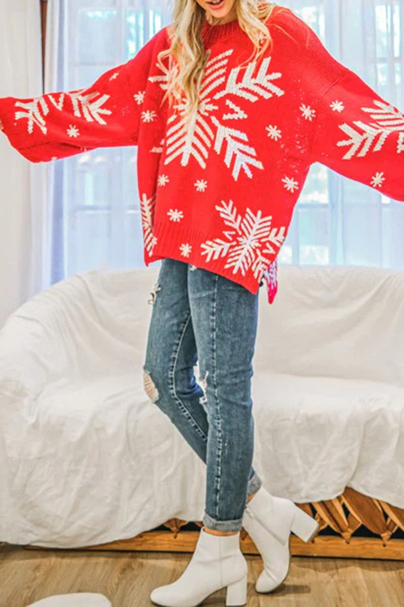 Christmas Snowflake Print Sweater