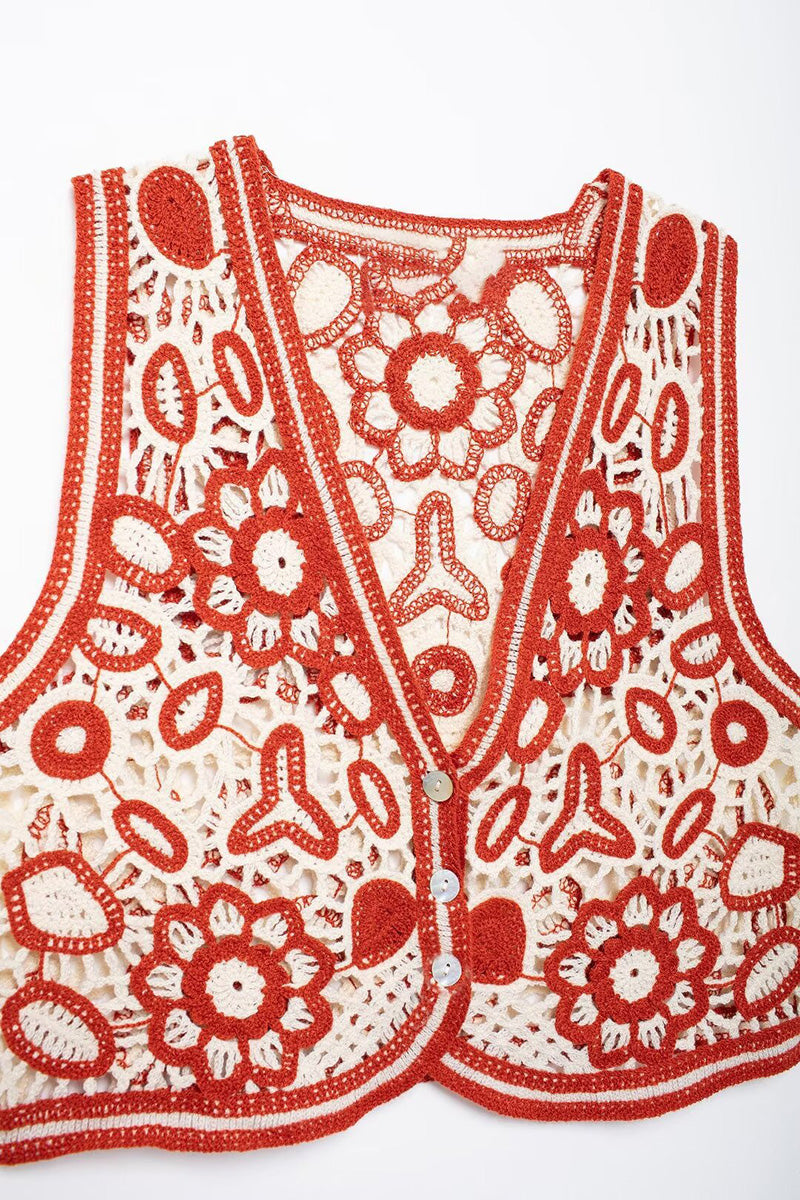 Floral Crochet Vest