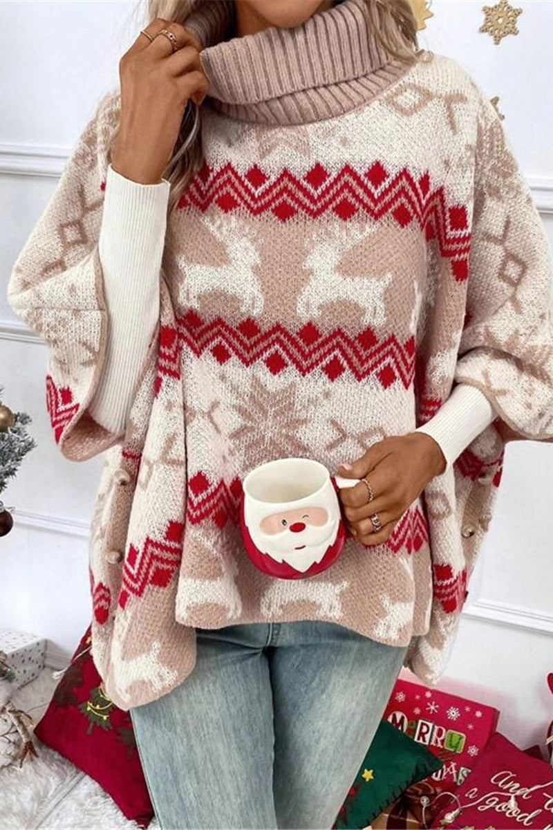 Festive Reindeer Batwing Sleeve Sweater