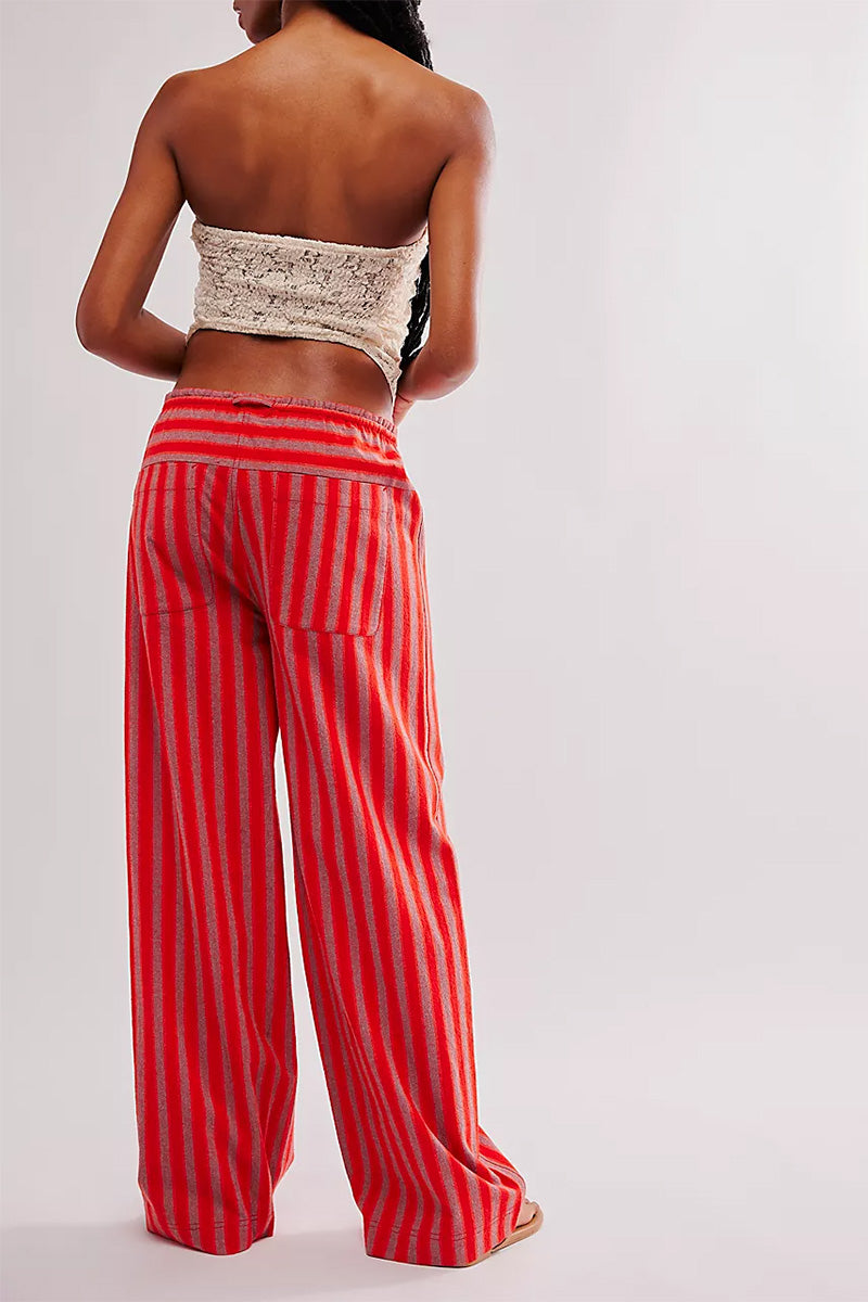 Vibrant Striped Wide-Leg Pants