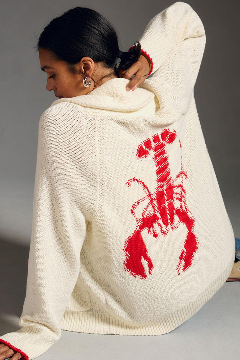 Graphic Back Sweater Cardigan