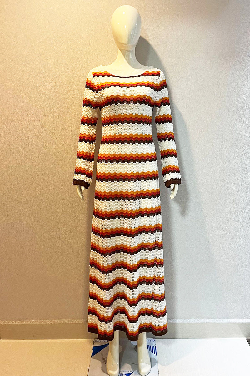 Striped Crochet Maxi Dress