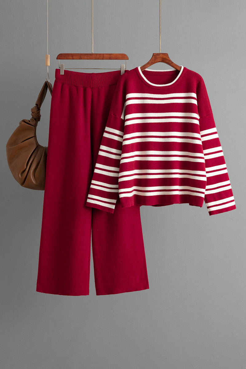 Striped Sweater and Pants Set