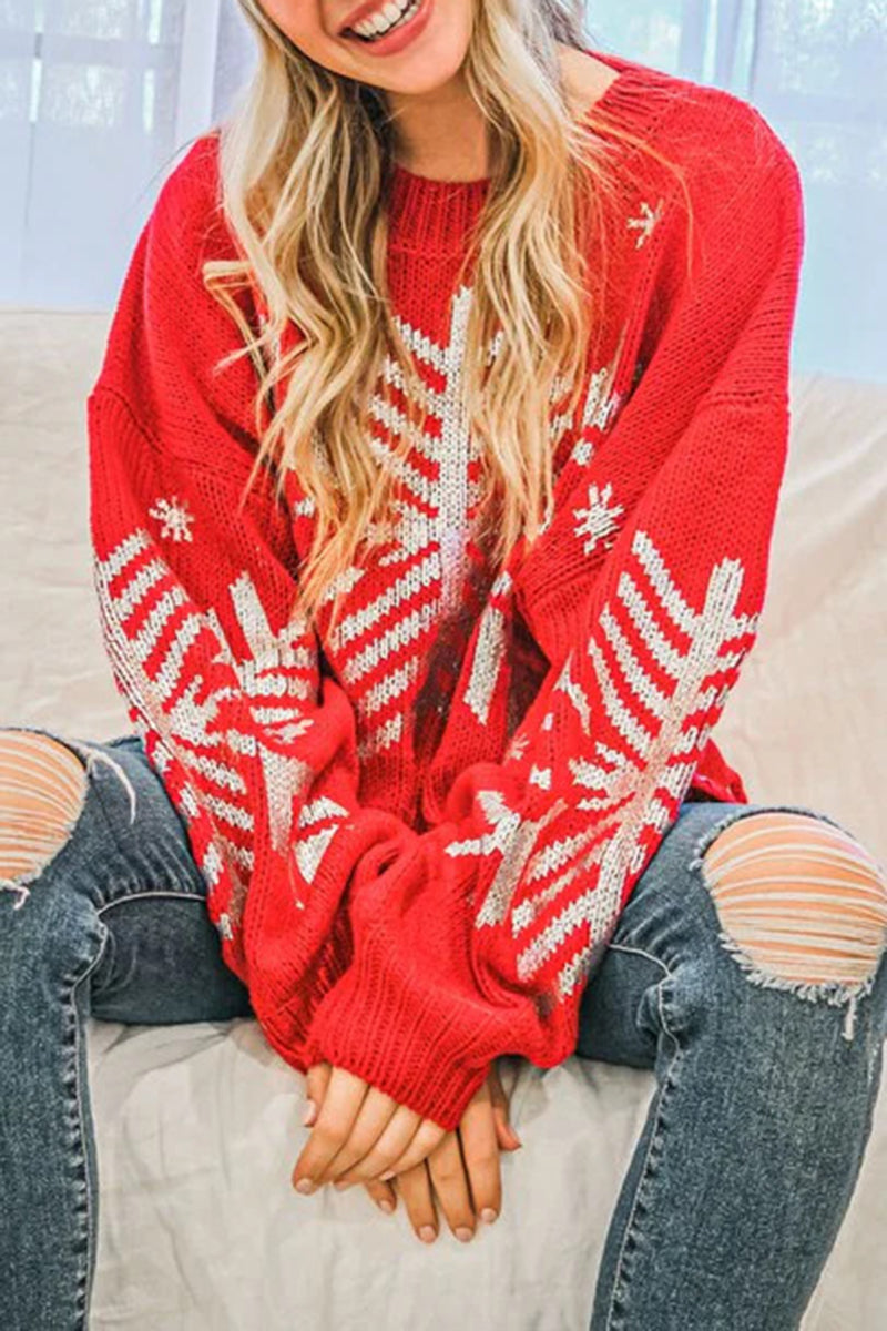 Christmas Snowflake Print Sweater