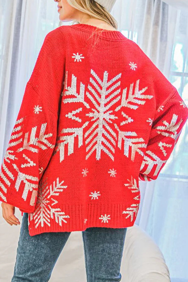 Christmas Snowflake Print Sweater