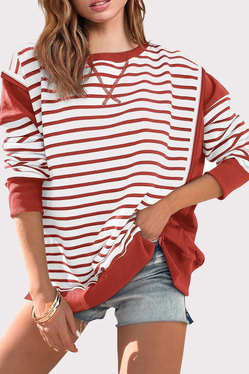 Striped Colorblock Pullover