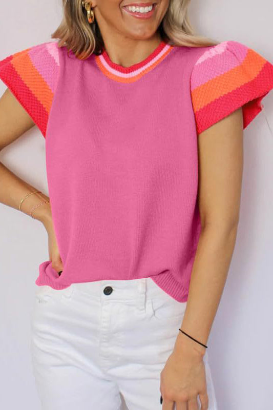 Ruffle Sleeve Knit Top