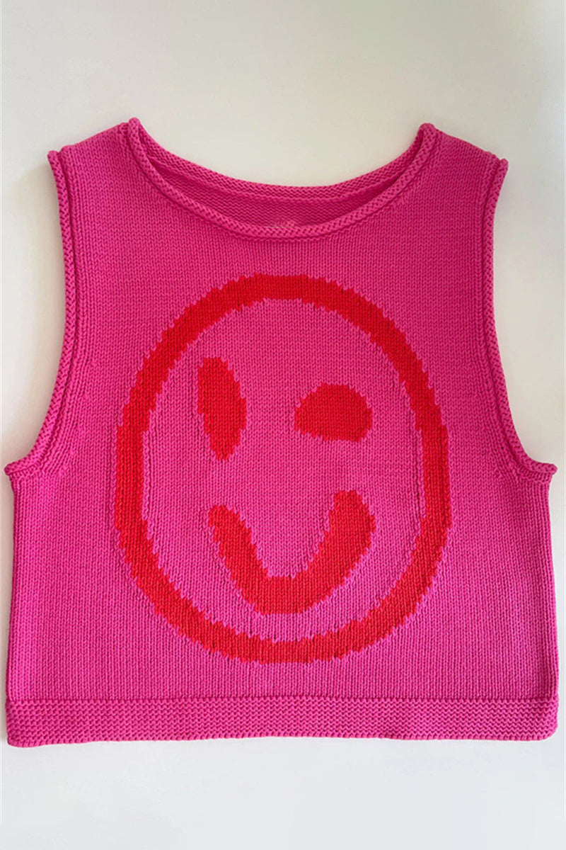 Smiley Knit Sleeveless Top