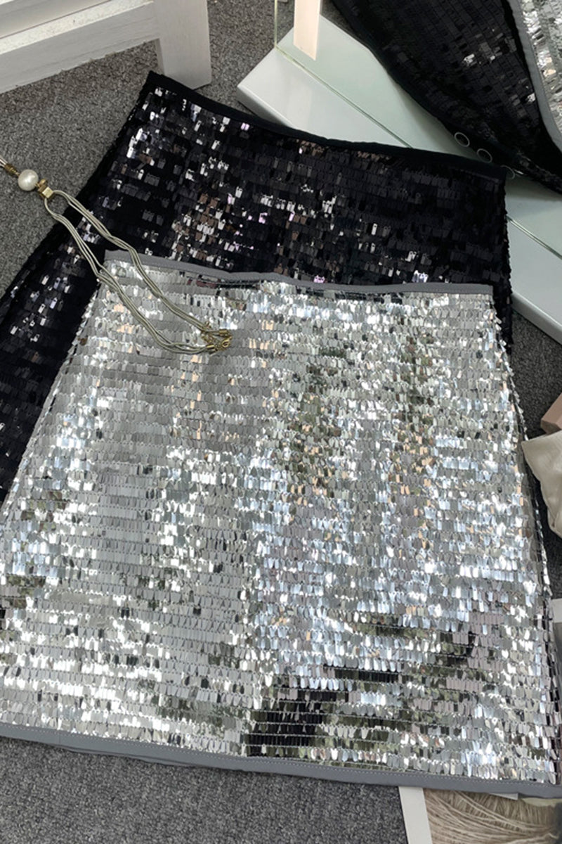 Glitter Sequin Mini Skirt