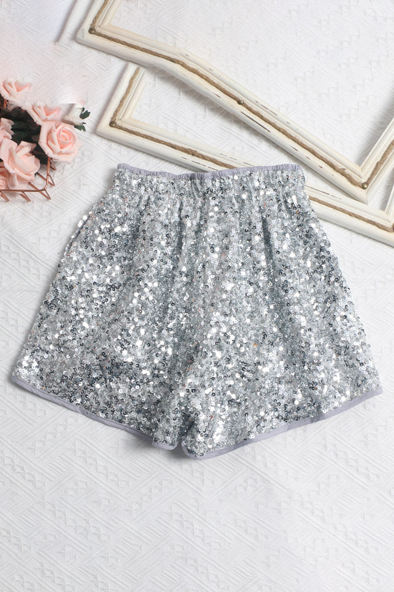 Sparkling Sequin High-Waist Shorts