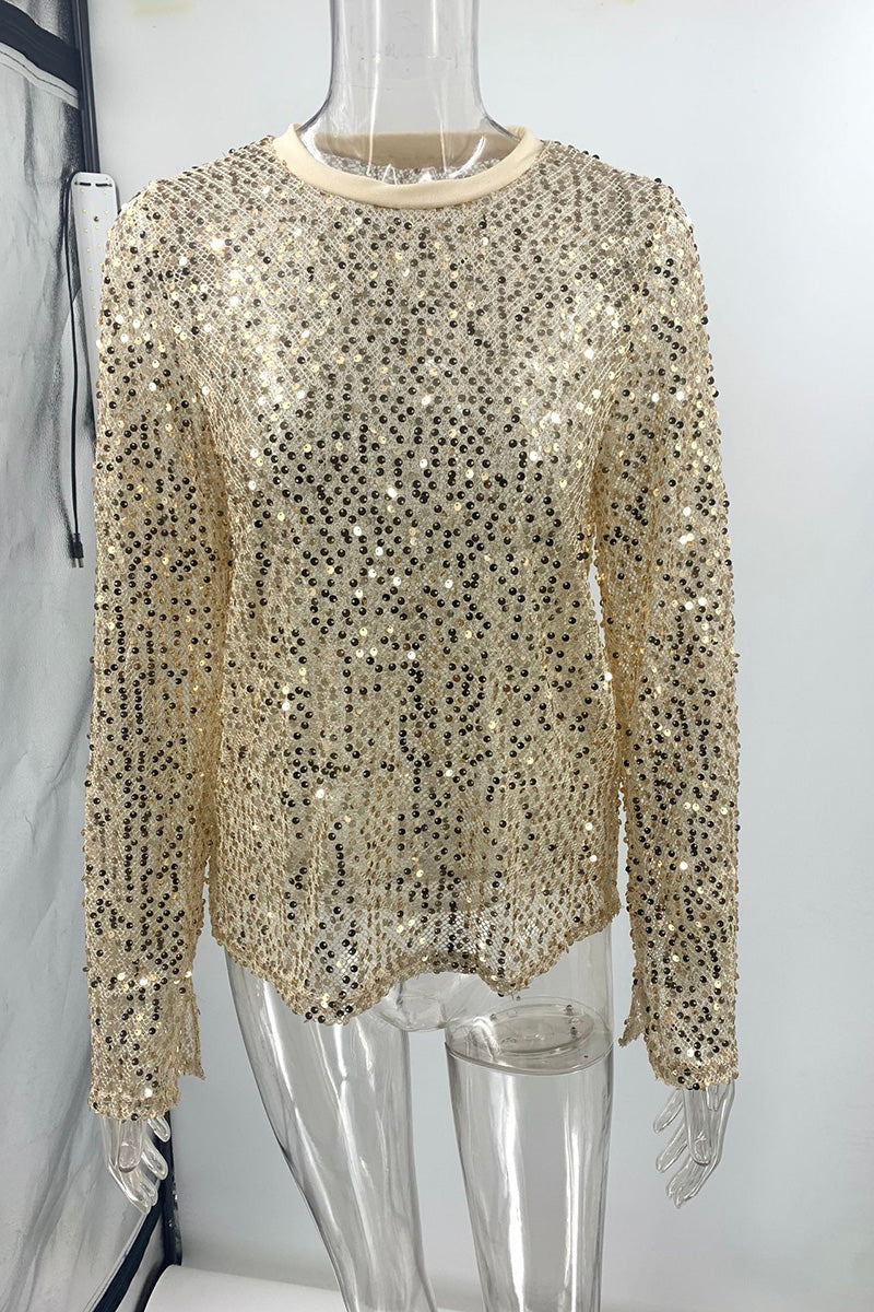 Sequin Long Sleeve Top