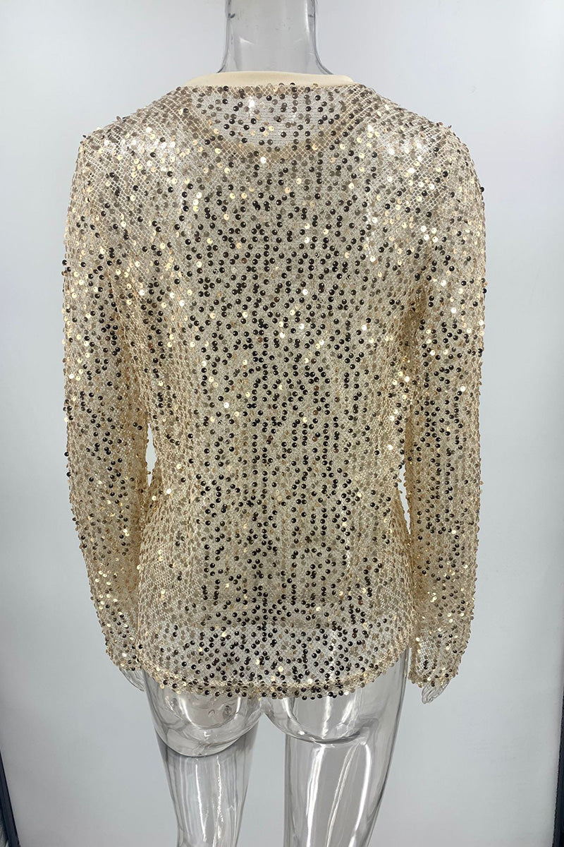 Sequin Long Sleeve Top