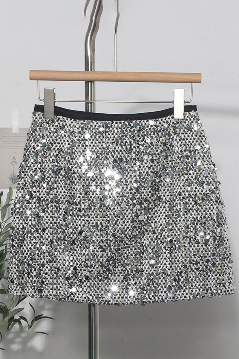 Sequined Mini Skirt