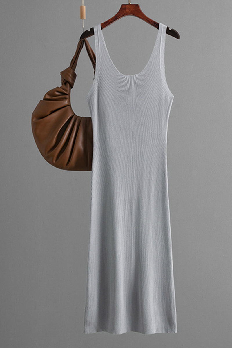 Sleeveless Ribbed Midi Dress