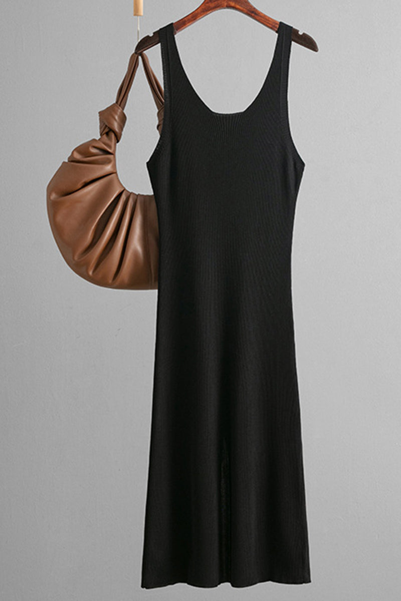 Sleeveless Ribbed Midi Dress