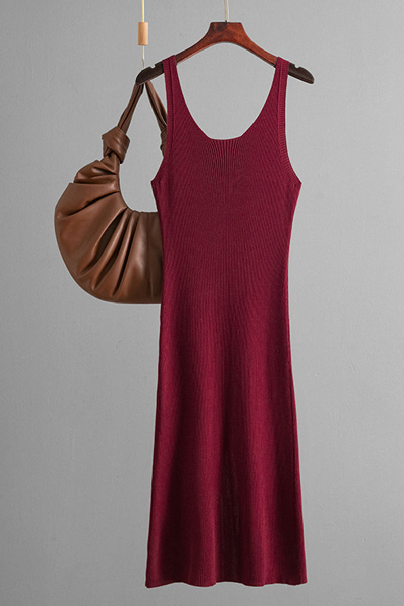 Sleeveless Ribbed Midi Dress