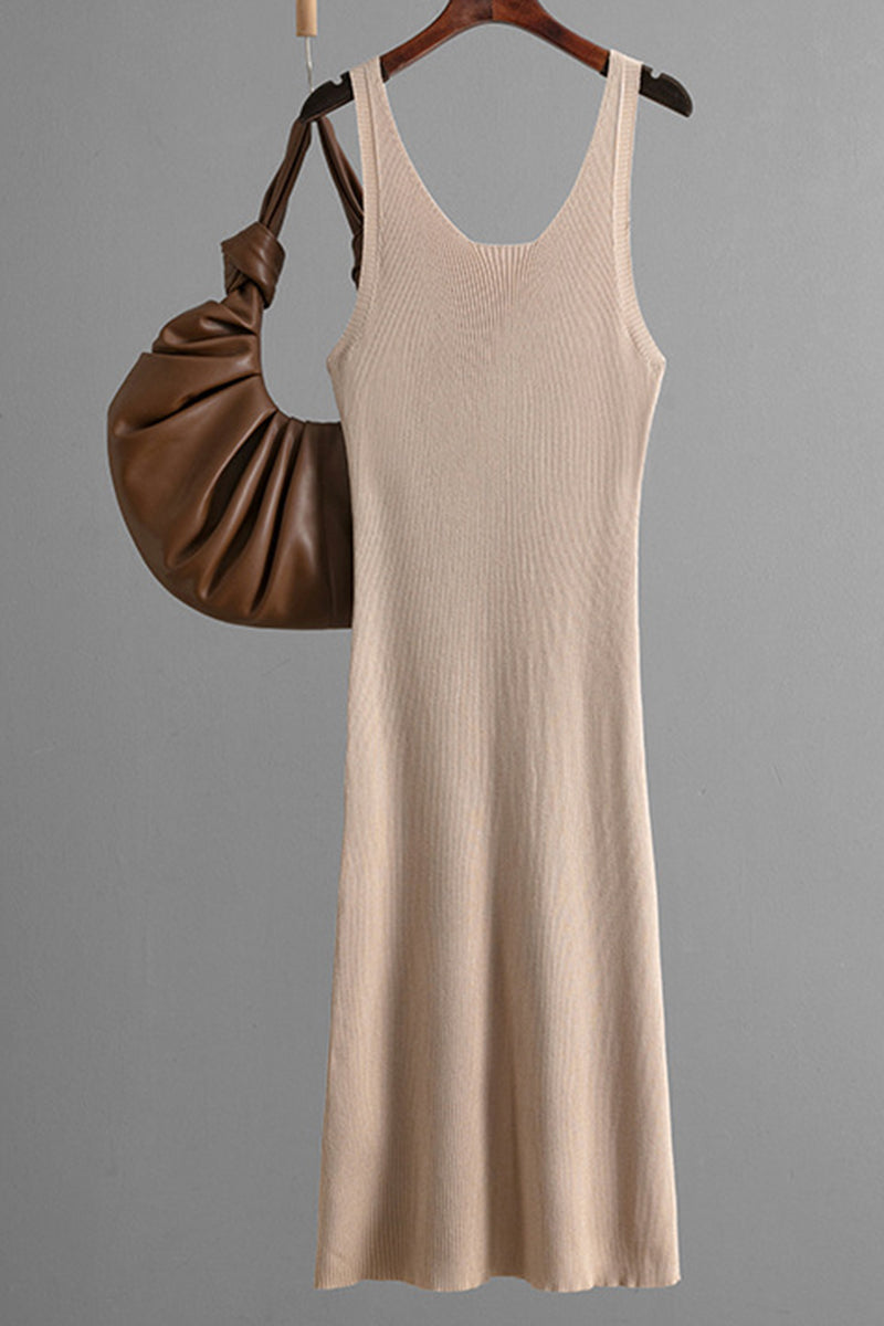 Sleeveless Ribbed Midi Dress