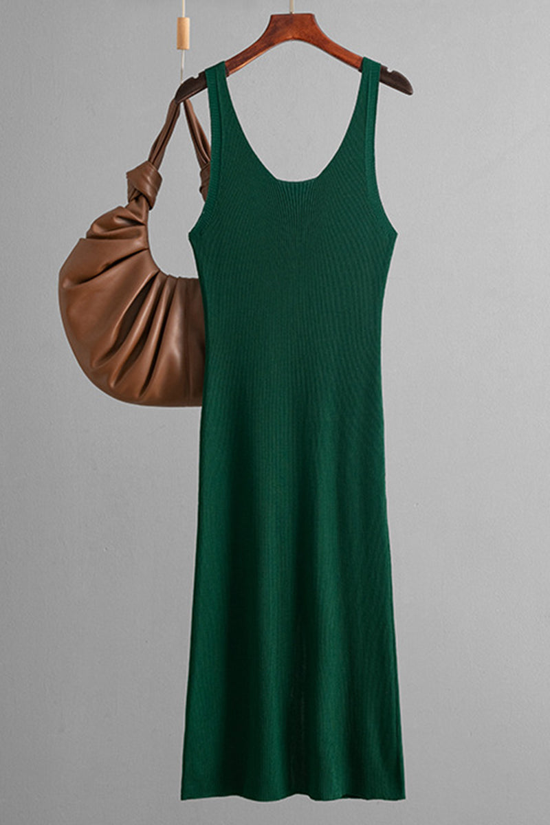 Sleeveless Ribbed Midi Dress