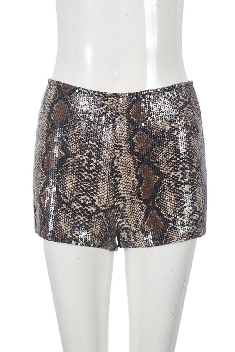 Sequin Animal Print Shorts