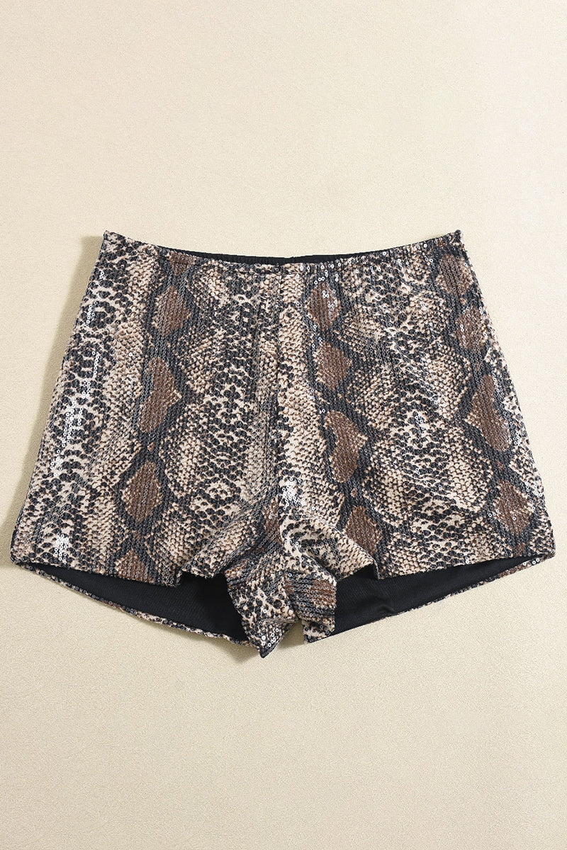 Sequin Animal Print Shorts