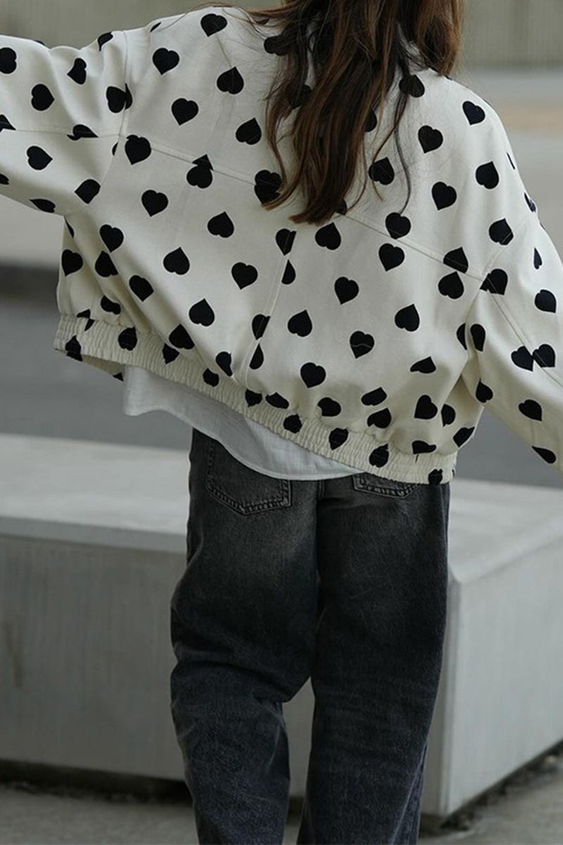 Heart Patterned Casual Jacket