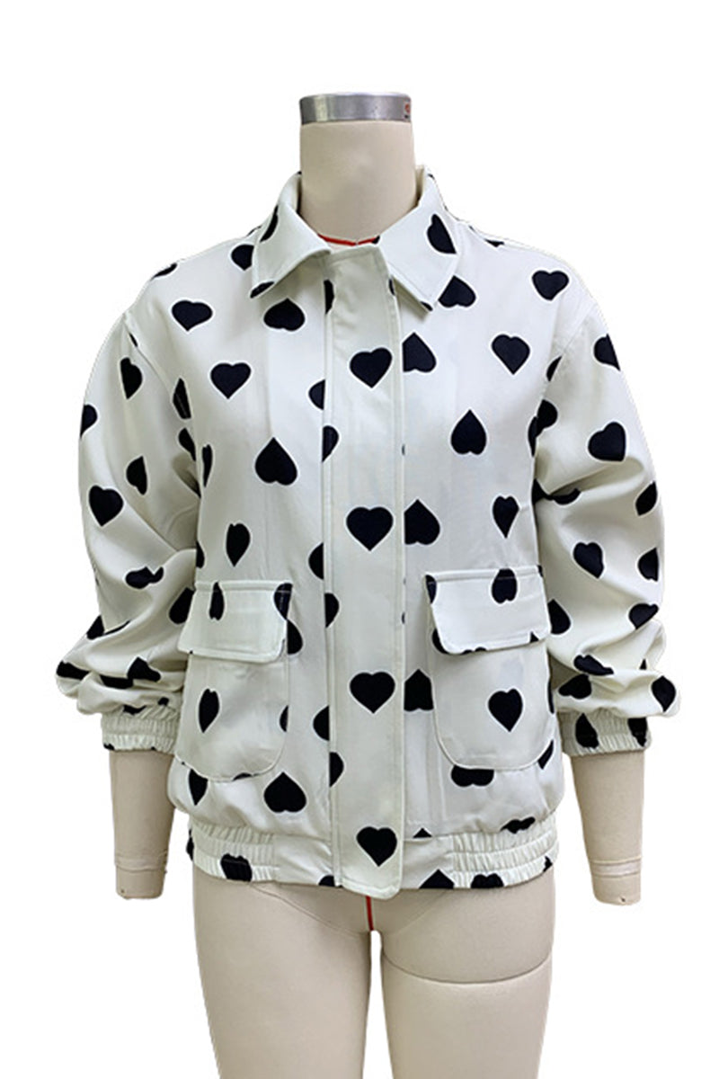 Heart Patterned Casual Jacket