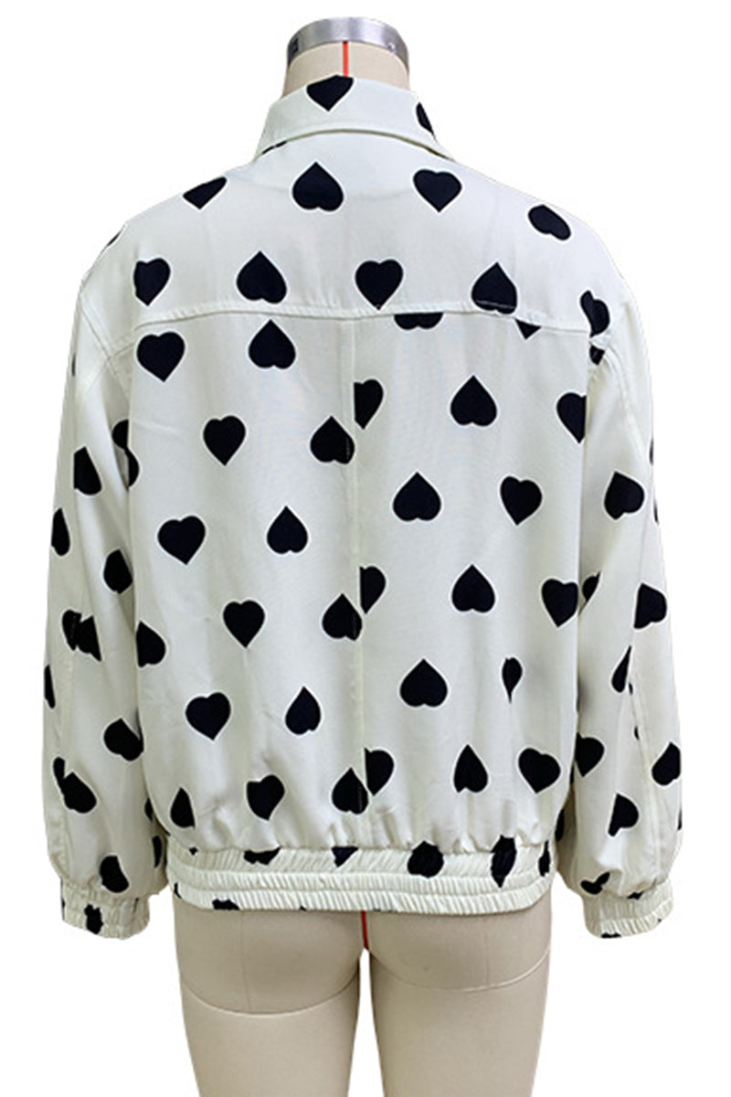 Heart Patterned Casual Jacket