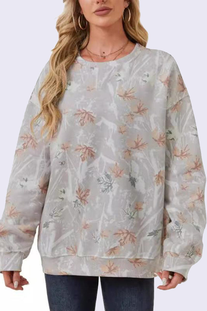 Leaf Print Relaxed Top