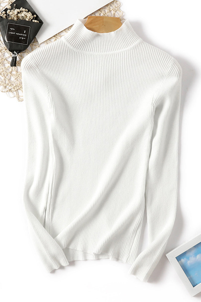 Slim Fit Mock Neck Ribbed Sweater