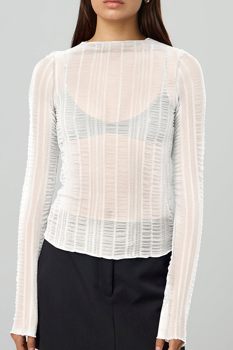 Sheer Long-Sleeve Top