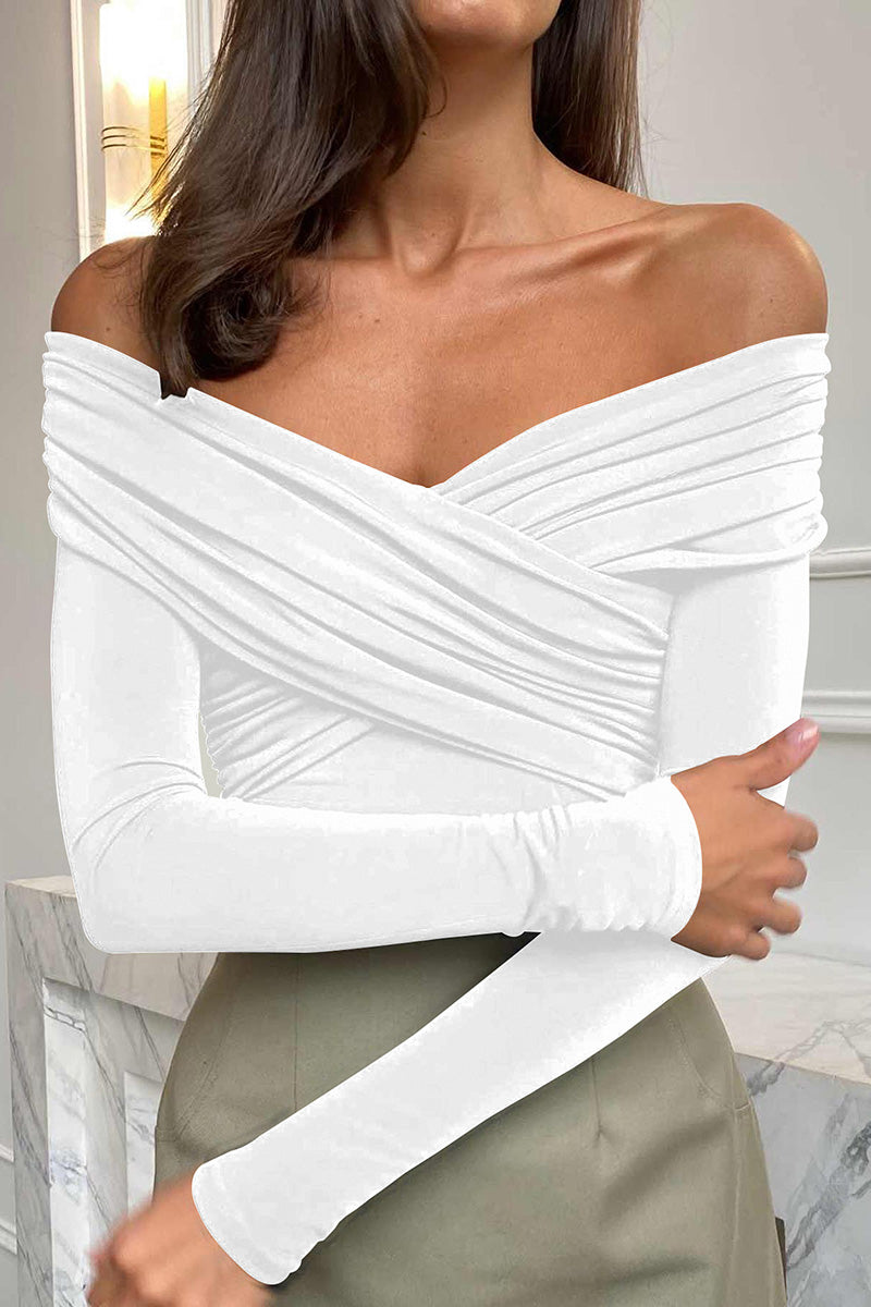 Off-Shoulder Wrap Crop Top