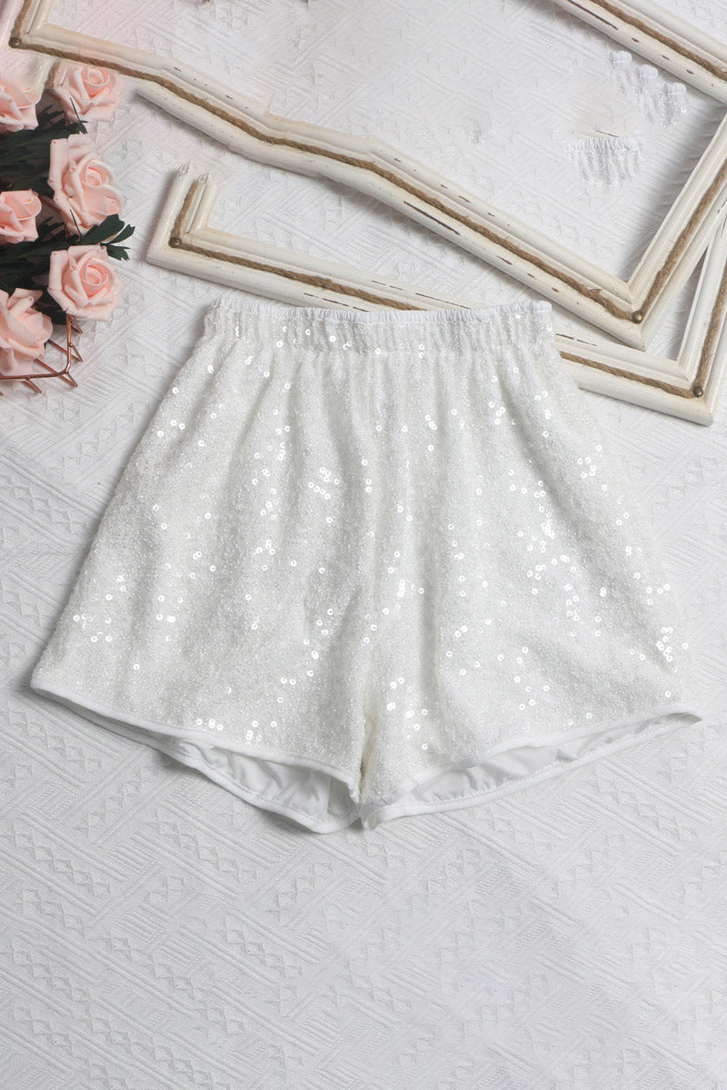 Sparkling Sequin High-Waist Shorts