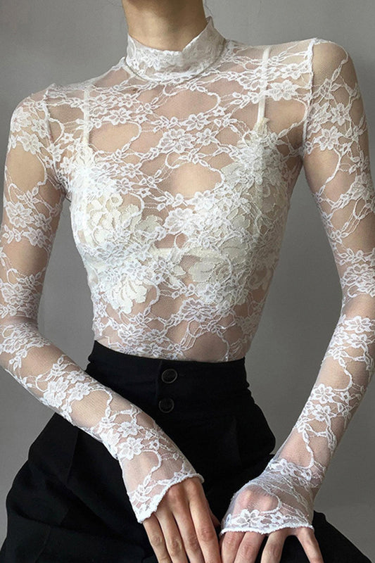 High Neck Lace Top