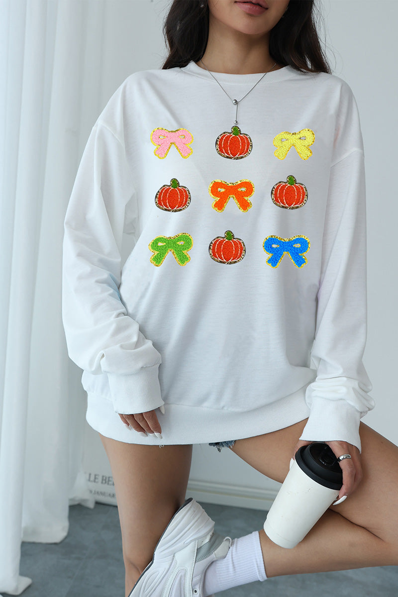 Pumpkin and Bow Graphic Top