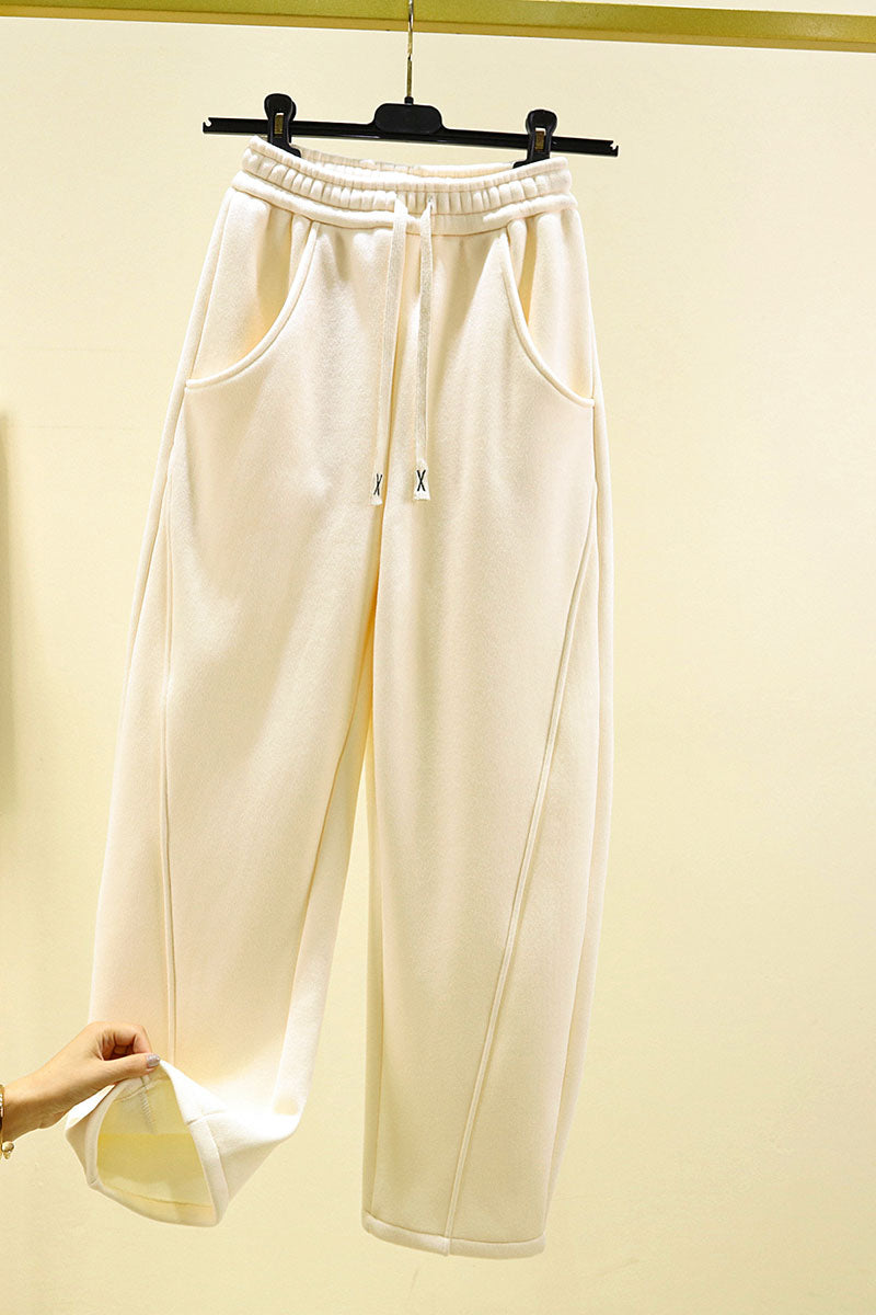 Relaxed Fit Wide-Leg Drawstring Pants