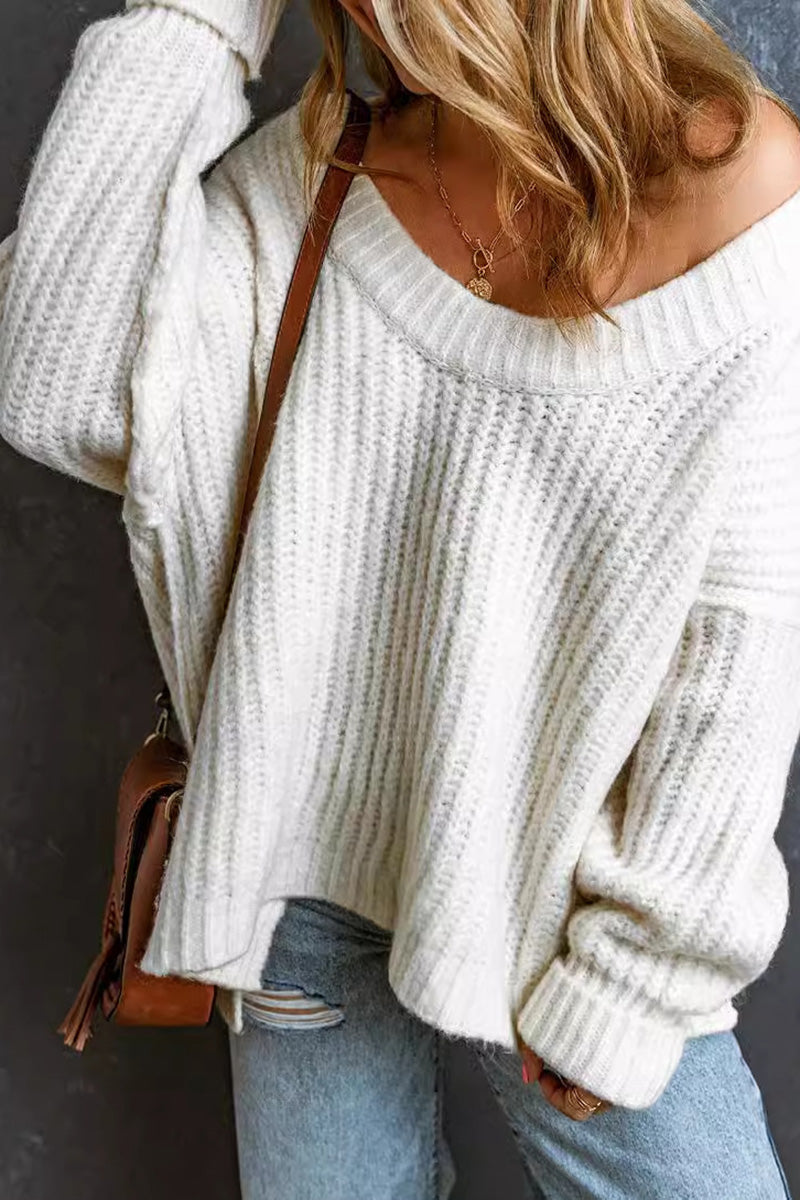 Oversized Ribbed Knit Sweater