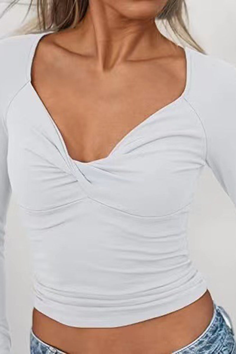 Twist Front Long Sleeve Top